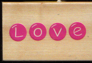 L O V E  in Red W/M rubber stamp